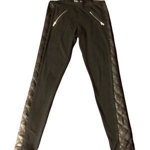 Girl’s/Women’s Black Faux-Leather Ankle Leggings